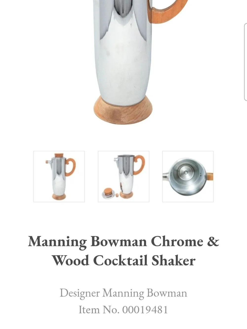 Art Deco 1930s Manning Bowman Cocktail Mixer.